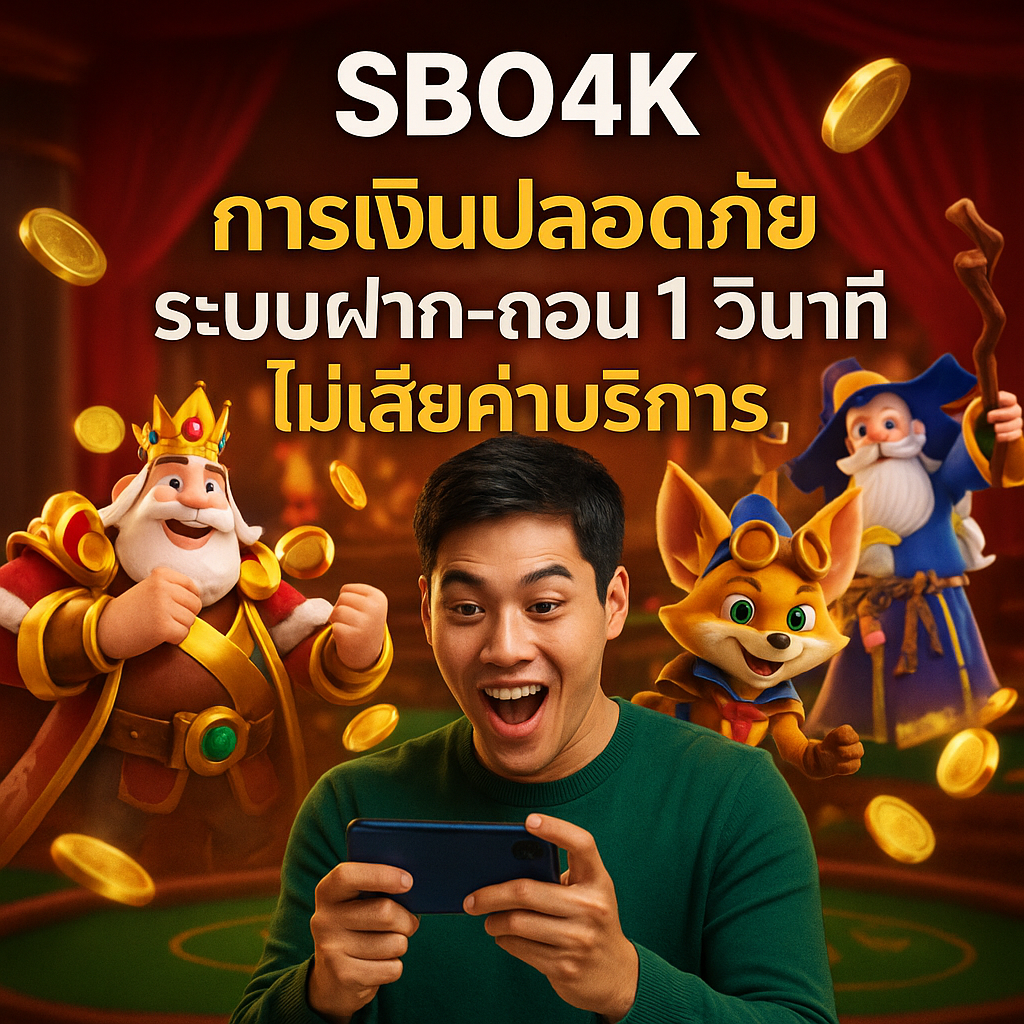 SBO4K การเงินปลอดภัย ระบบฝาก‑ถอน 1 วินาที ไม่เสียค่าบริการ